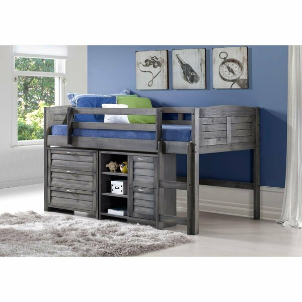 Fixturesfirst PD-790AAG-Mod-C6 Loft Bed with 3 Drawer Chest & 2 Drawer Chest FI3171925